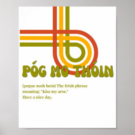 Poster im Stil der 70er Jahre mit irischem Póg mo