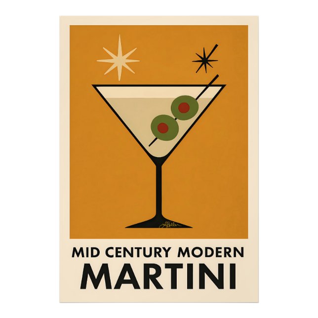 Poster im Stil des Mid Century Modern Martini (Vorne)