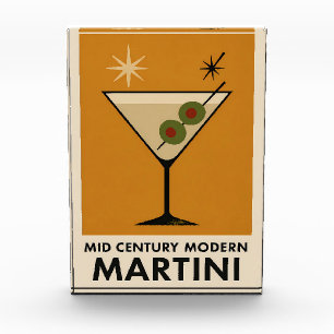 Poster im Stil des Mid Century Modern Martini Fotoblock