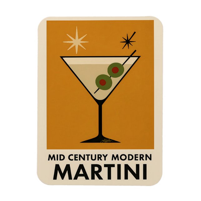Poster im Stil des Mid Century Modern Martini Magnet (Vertikal)