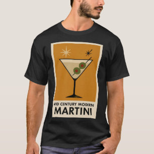 Poster im Stil des Mid Century Modern Martini T-Shirt