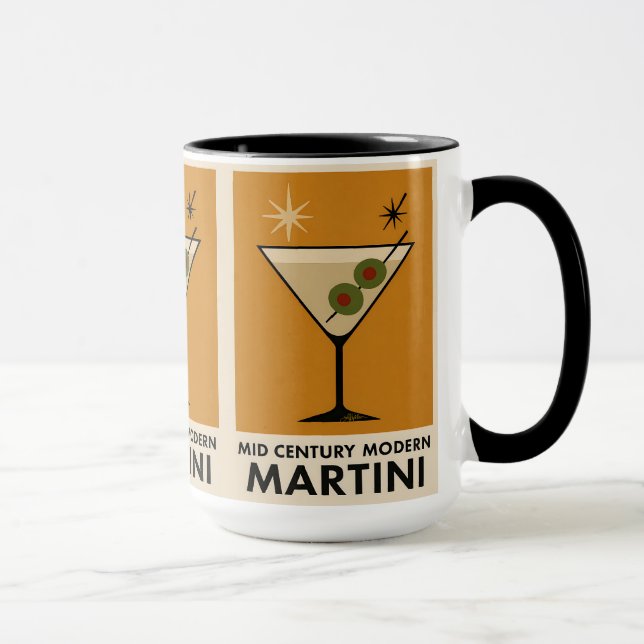 Poster im Stil des Mid Century Modern Martini Tasse (Rechts)