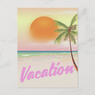 Poster im Urlaubsstrand-Stil aus den 1980er Jahren Postkarte