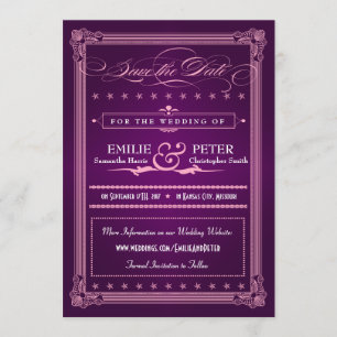 Poster im Vintage-Stil Lila Save-the-Date Save The Date