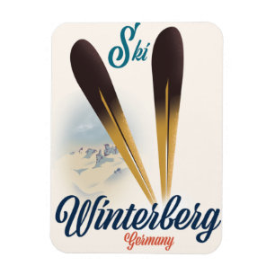 Poster im Vintage-Stil Winterberg Deutschland Ski Magnet
