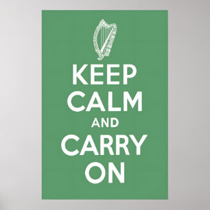 Poster Irland Keep calm and carry on Wandbild