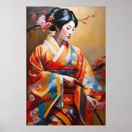 Poster | Japanische Frau | Ölmalerei
