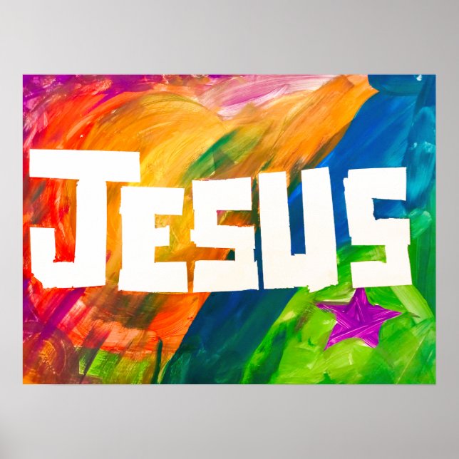 Poster - Jesus in voller Farbe (Vorne)