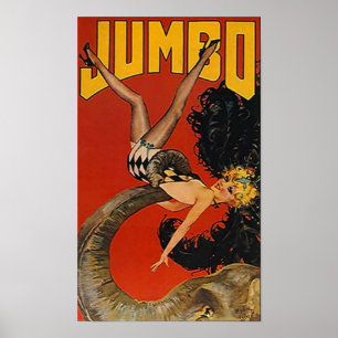 POSTER JUMBO DER GIANTE ELEPHANT & LADY!