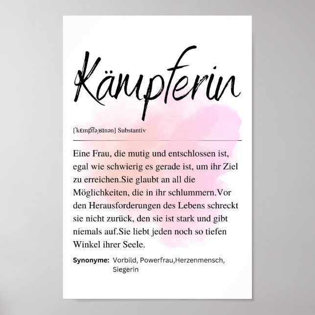 Poster Kämpferin Definition (Vorne)