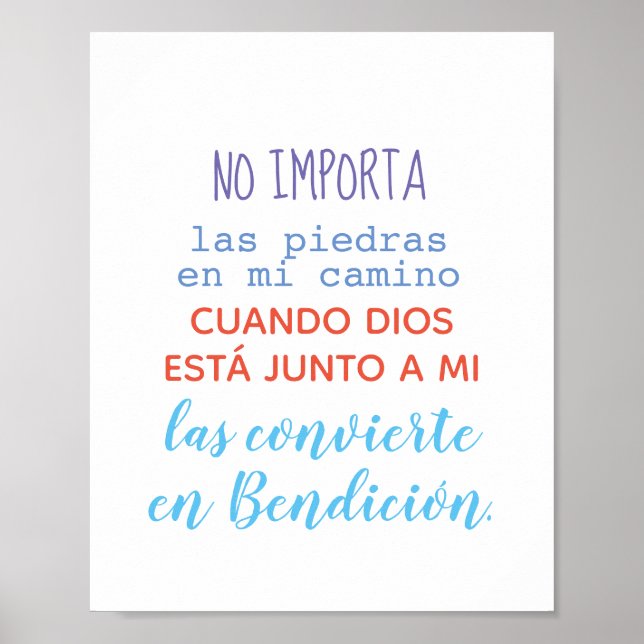 Póster - Keine Importa las piedras en mi camino.. Poster (Vorne)