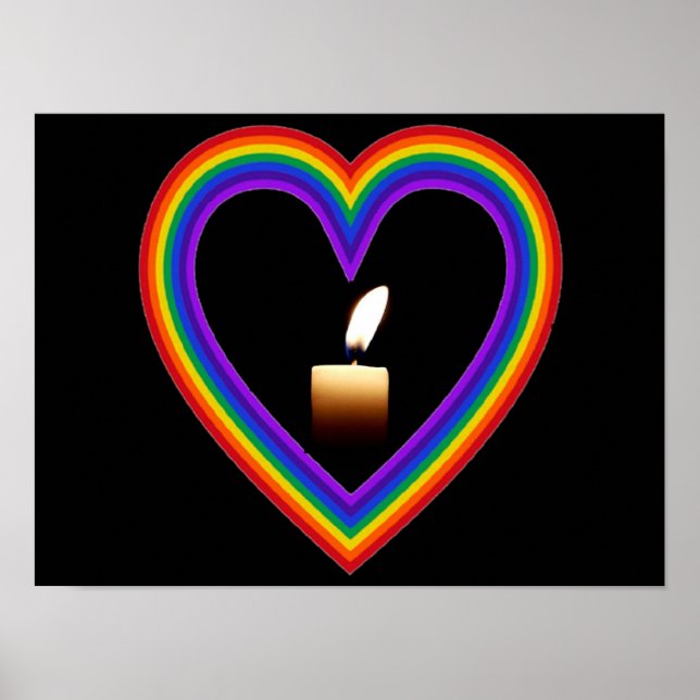 Poster-Kerze im Regenbogen Poster (Vorne)
