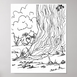 Poster - Kies unter einem Baum