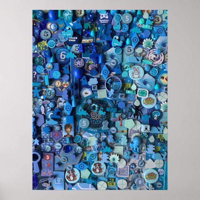 Poster: Komponenten von Blue Board Games Poster (Vorne)