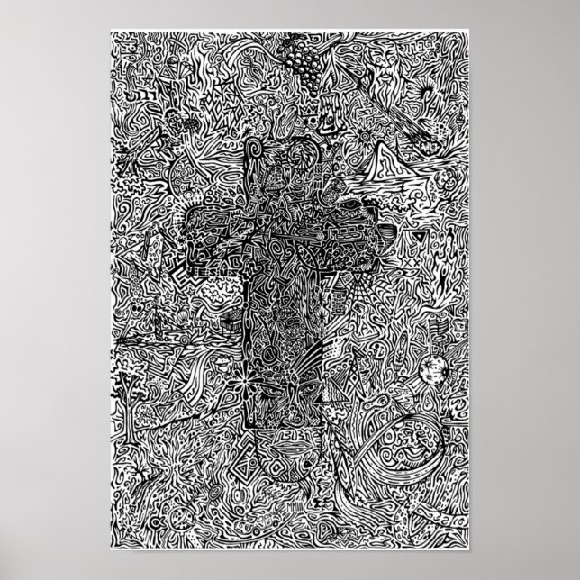 Poster "Kreuz und Symbole" (Vorne)