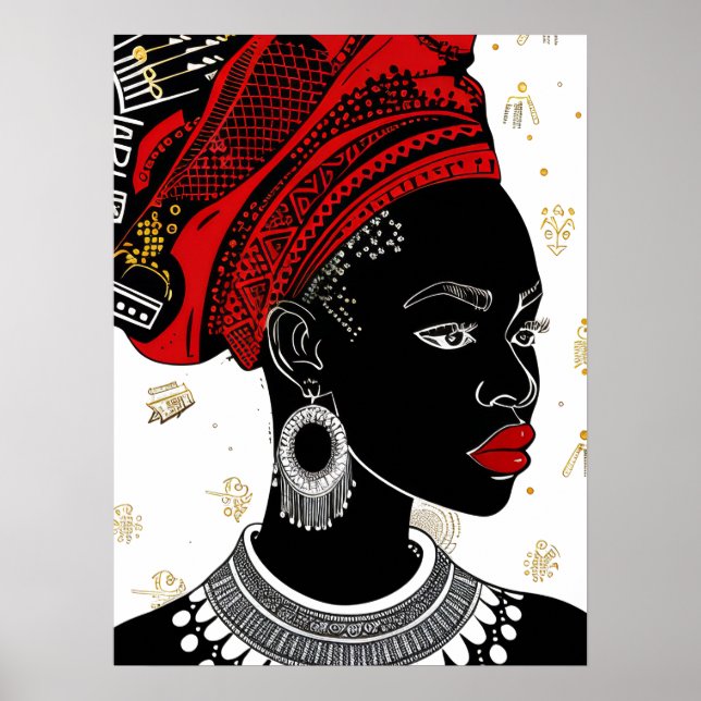 Poster-Kunst für Afrikanerin Poster (Vorne)