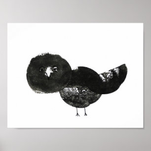 Poster Kunstdruck, Druck Vogel schwarz weiß