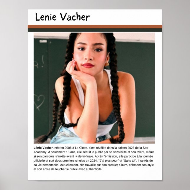 Poster Lenie Vacher - Star Academy 2023 (Vorne)