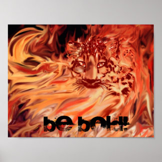 Poster, Leopard in Flammen Poster