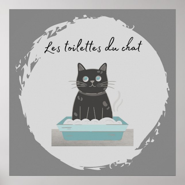 Poster, Les toettes du Chat Black Cat Poster (Vorne)