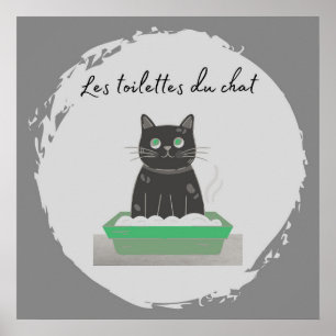 Poster, Les toettes Du Chat Black Cat Poster