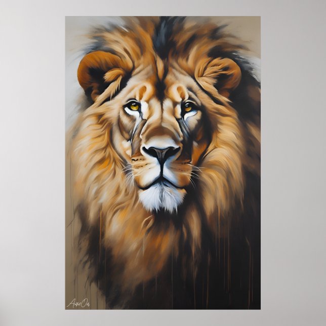Poster | Lion | Ölkunst (Vorne)