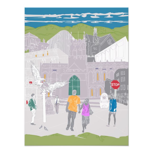 Poster Malvern Artwork Illustration (Vorne)