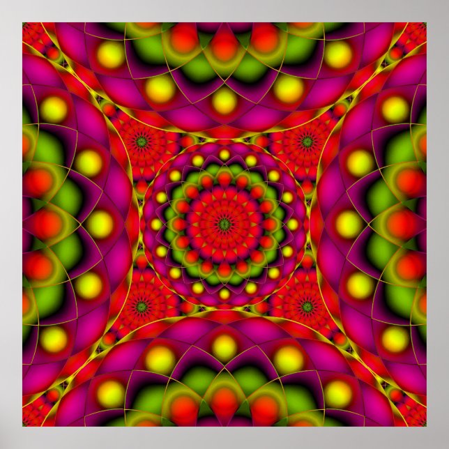 Poster Mandala Psychedelic Visionen (Vorne)