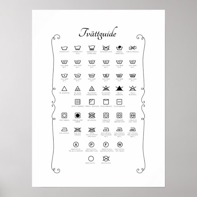 Poster med tvättråd (Vorne)