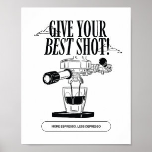 Poster Mehr Espresso weniger Depresso