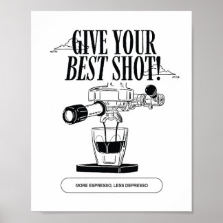 Poster Mehr Espresso weniger Depresso