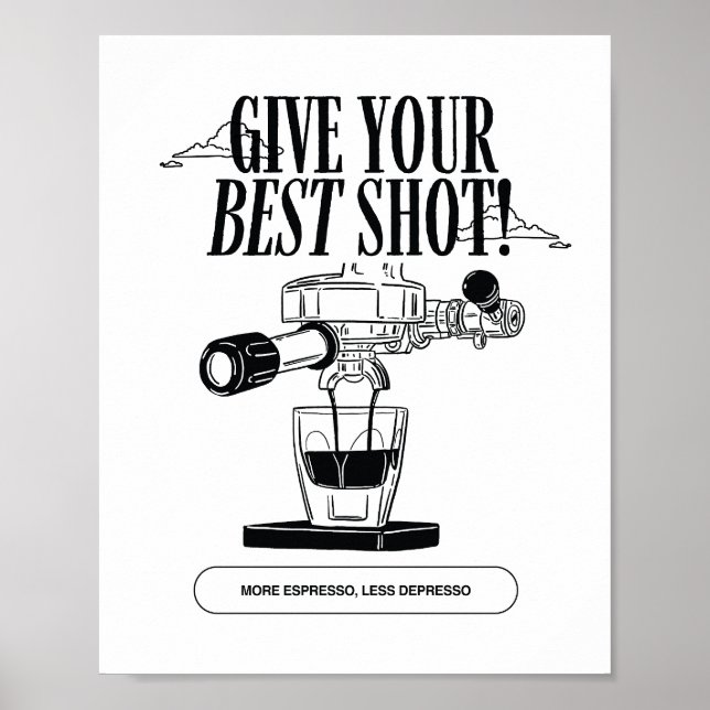 Poster Mehr Espresso weniger Depresso (Vorne)