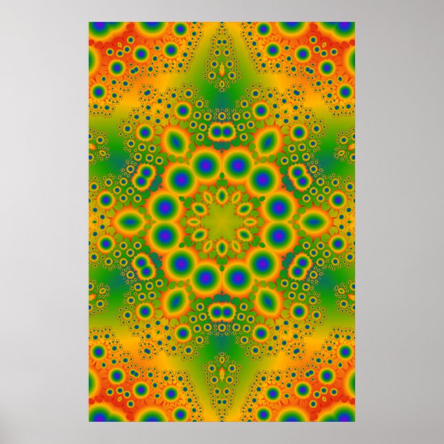 Poster: Mehrfarbiges Fraktal: Vector Artwork Poster (Vorne)
