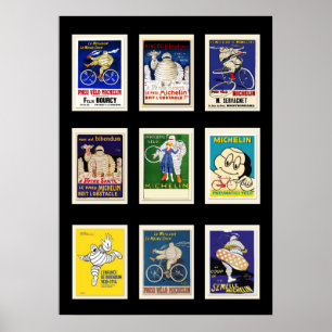 Poster Michelin Bibendum Vintage, Postkarten Vers