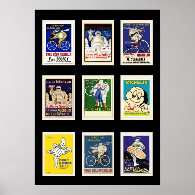 Poster Michelin Bibendum Vintage, Postkarten Vers  (Vorne)