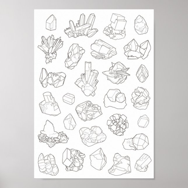 Poster Minerales con línea