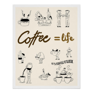 Poster Minimalist Coffee Illustration Aesthetic