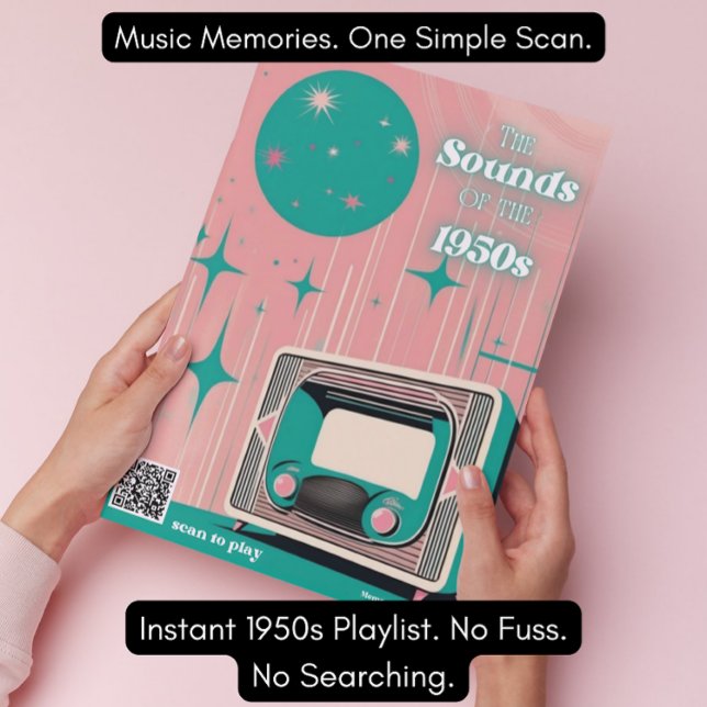 Poster mit 50er-Jahre-Musik-Playlist als Geschenk  (Von Creator hochgeladen)