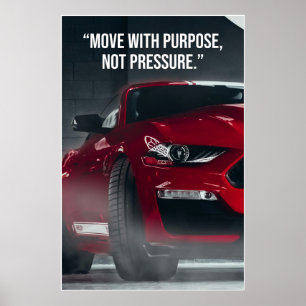 Poster mit Auto-Zitat 'Mit Ziel handeln'
