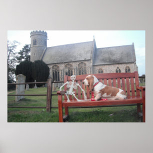 Poster mit Basset Hound Besuch schöne Kirche