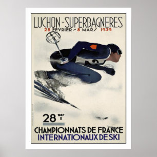 Poster mit Coolem Skiposter aus Frankreich