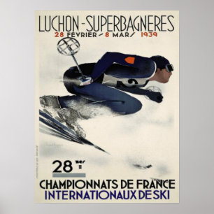 Poster mit Coolem Skiposter aus Frankreich