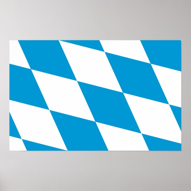 Poster mit der Flagge Bayerns, Deutschland (Vorne)