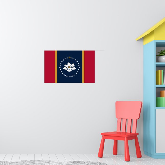 Poster mit der Flagge des Bundesstaates Mississipp (Kinderzimmer 1)