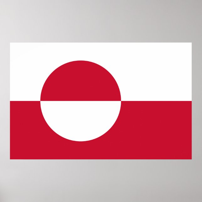 Poster mit der Flagge Grönlands (Vorne)