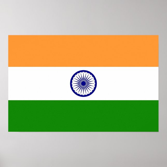 Poster mit der Flagge Indiens (Vorne)