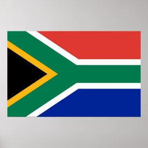 Poster mit der Flagge Südafrikas