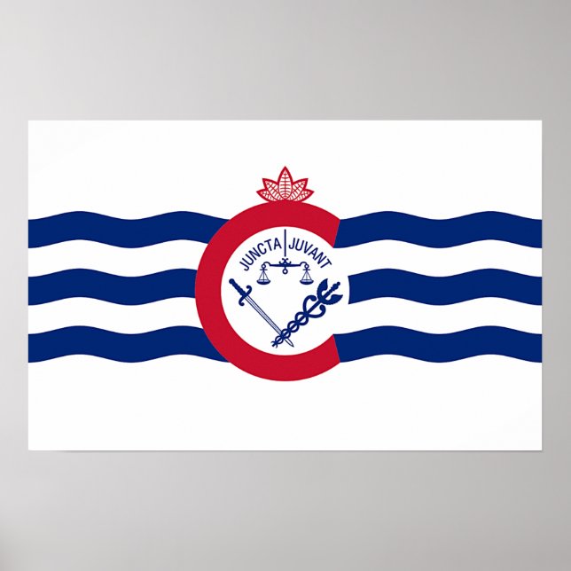 Poster mit der Flagge von Cincinnati, Ohio, USA (Vorne)