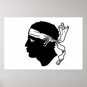 Poster mit der Flagge von Korsika, Frankreich