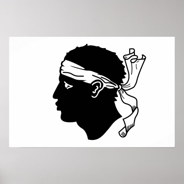 Poster mit der Flagge von Korsika, Frankreich (Vorne)